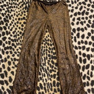 Vintage Snake Print Flare Pants